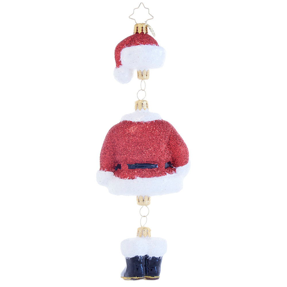 Back image - Suiting Up for the Season - (Santa suit ornament)