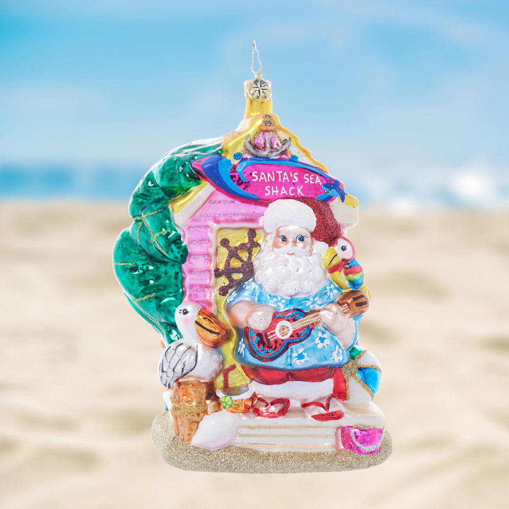 Front image - Santa's seaside shack - (Beach themed holiday scene)