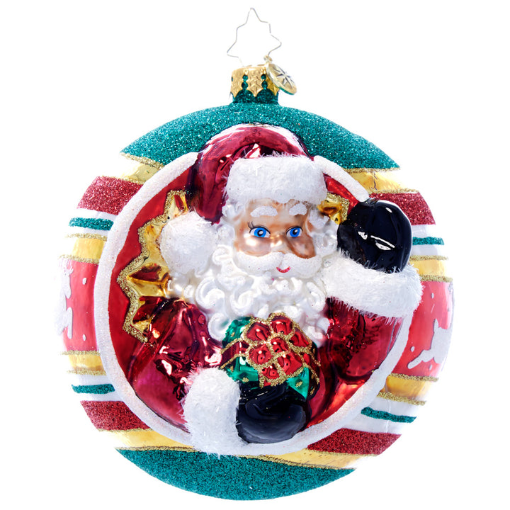 Front image - St. Nick's Spherical Cheer - (Santa ornament)