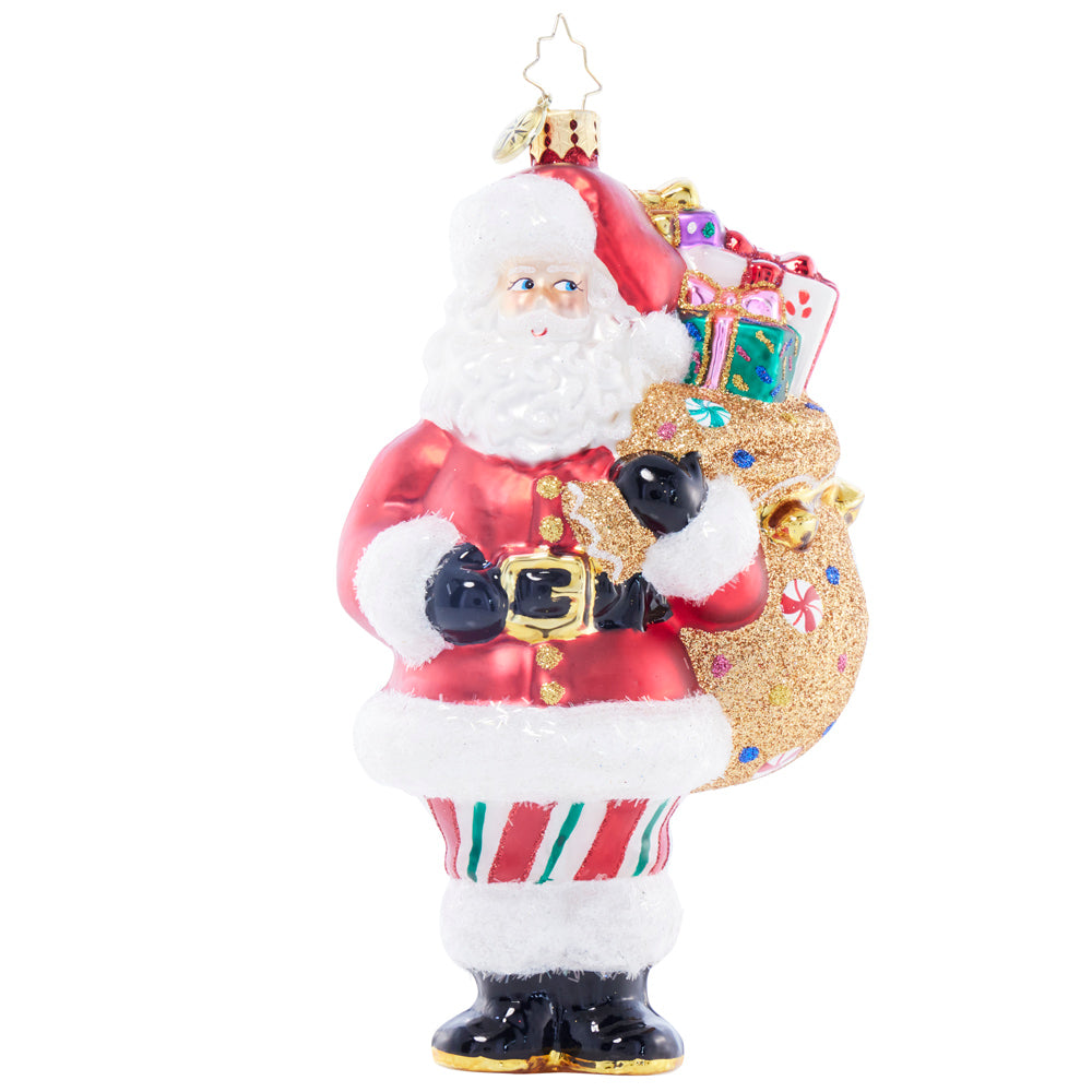 Front image - Santa's Bag of Christmas Wonders - (Santa with gifs ornament)