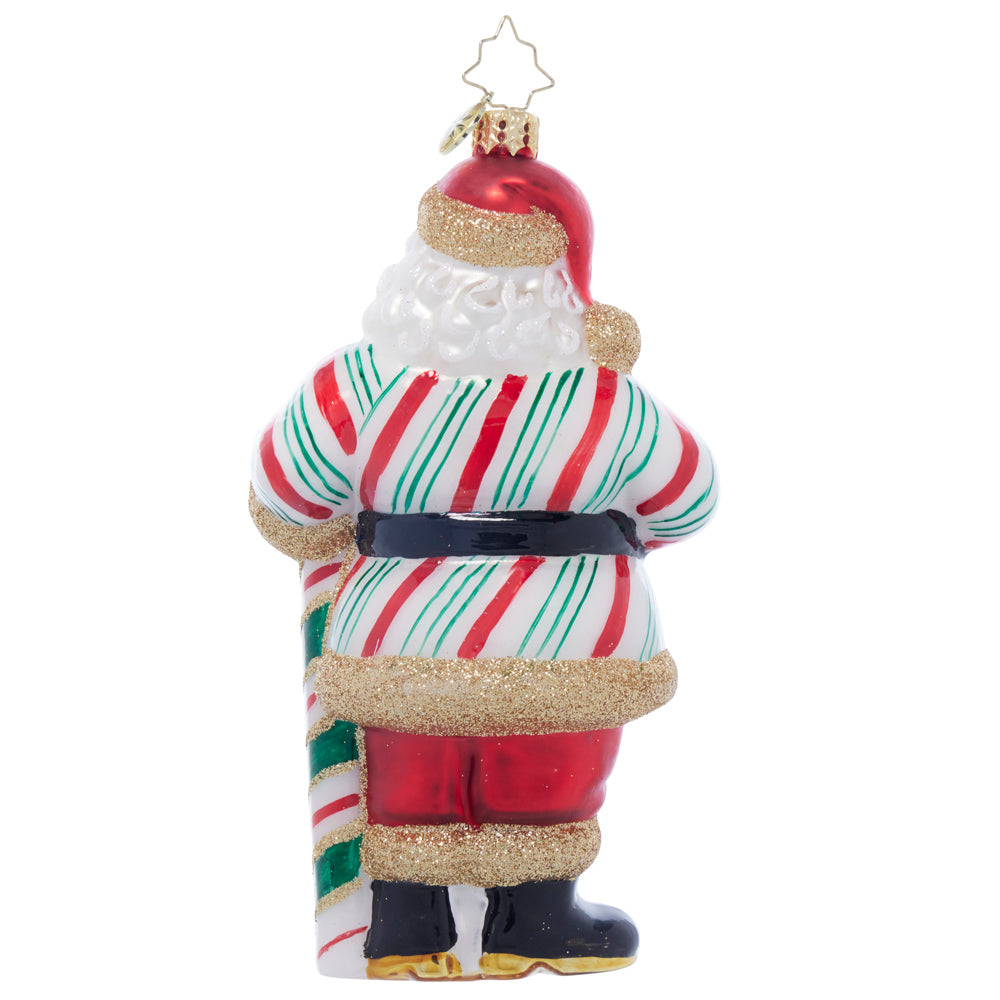 Back image - Jolly Old Candy Cane Claus - (Santa ornament)