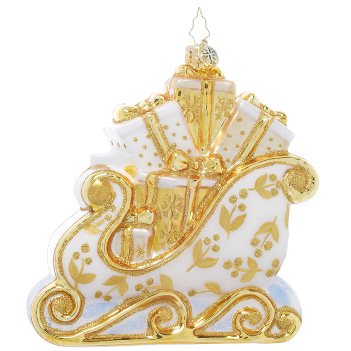 Back image - Sleigh of Golden Elegance - (Sleigh ornament)