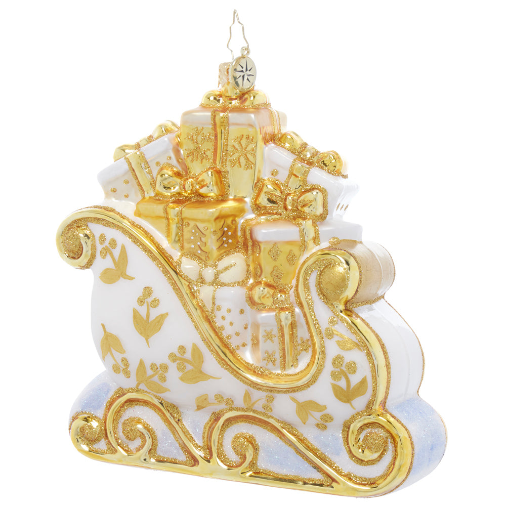 Front image - Sleigh of Golden Elegance - (Sleigh ornament)