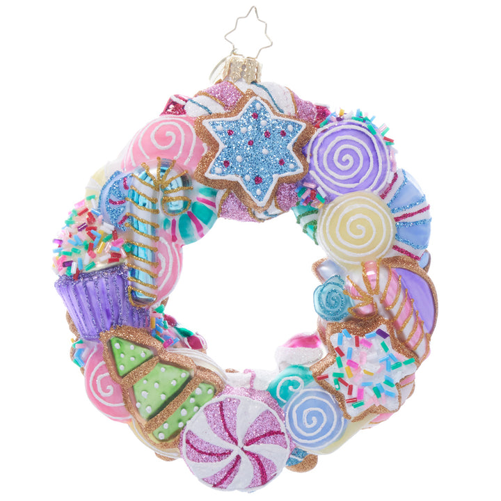 Back image - Sugar-plum Dancing Dreams Wreath - (Gingerbread wreath ornament)