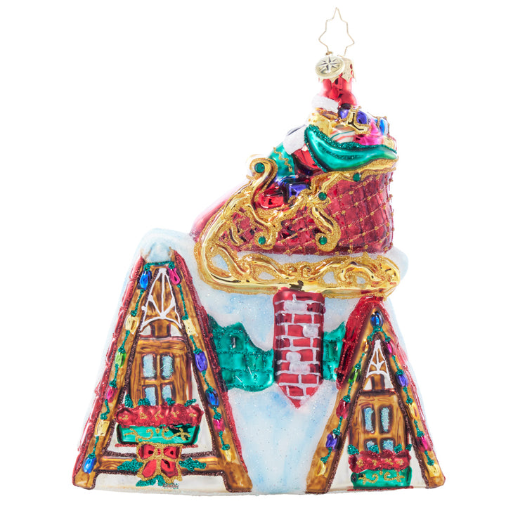 Back image - There Arose Such a Clatter - (Santa in sleigh ornament)