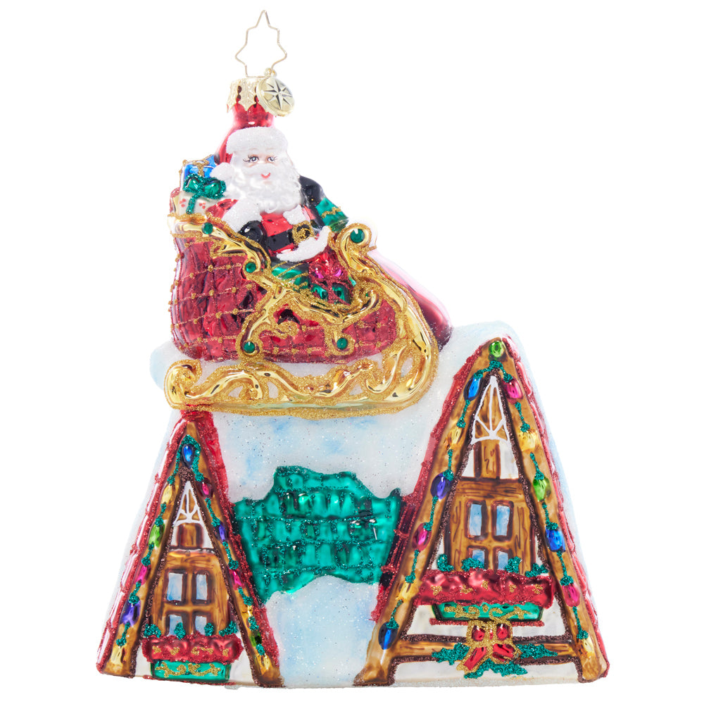 Front image - There Arose Such a Clatter - (Santa in sleigh ornament)
