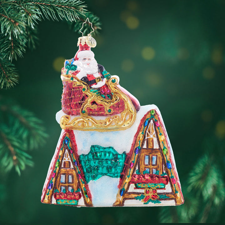 Front image - There Arose Such a Clatter - (Santa in sleigh ornament)