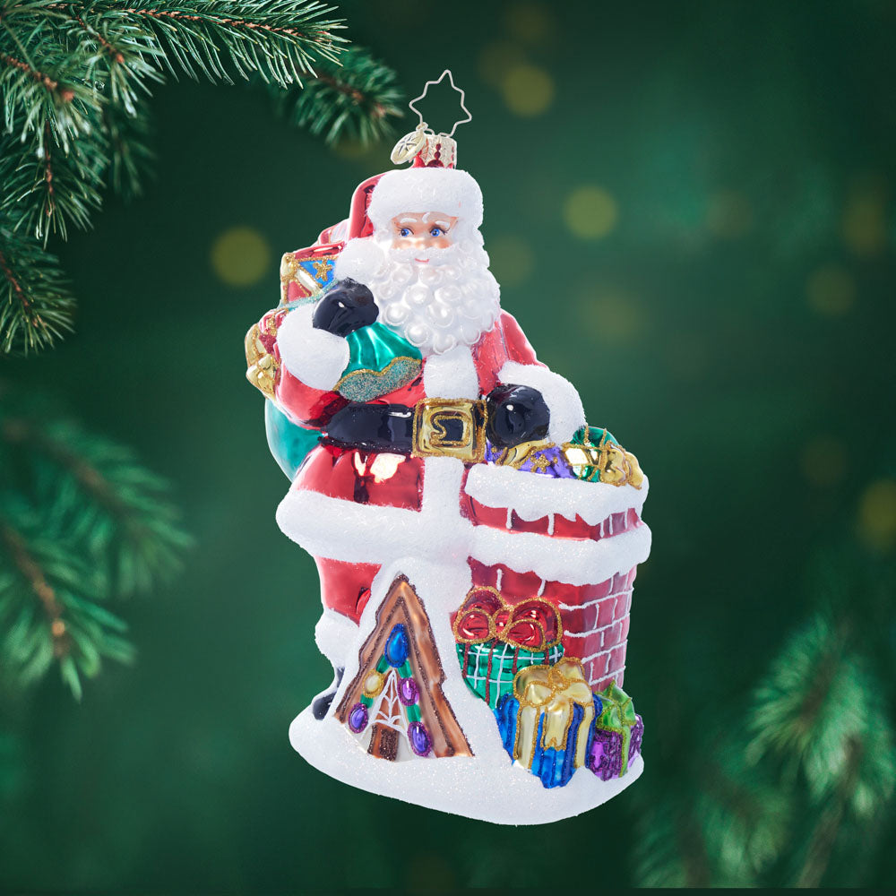 Front image - Down The Chimney St. Nick - (Santa ornament)