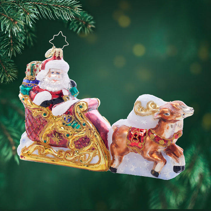 Front image - Dash Away, Dash Away All! - (Santa in sleigh ornament)