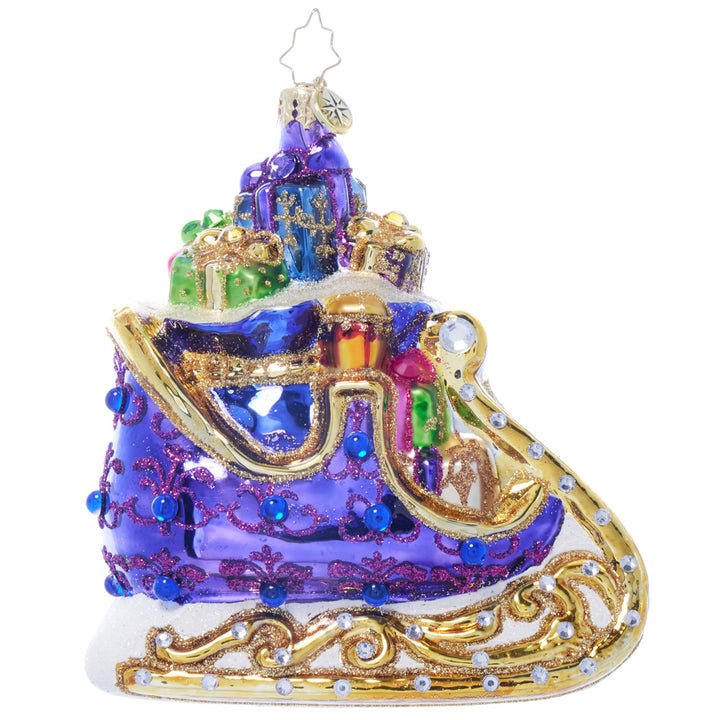 Back image - Royal Amethyst Sleigh - (Sleigh ornament)