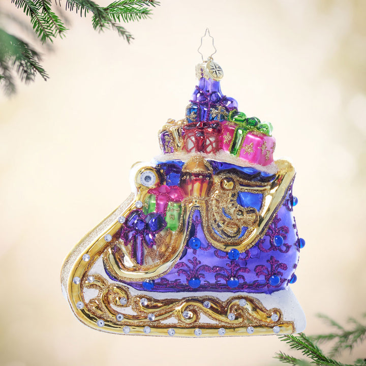 Front image - Royal Amethyst Sleigh - (Sleigh ornament)