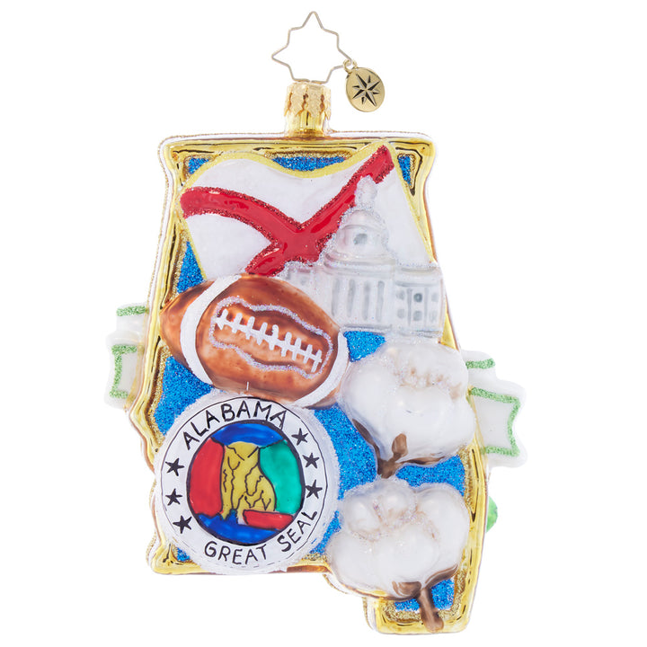 Back image - Alabama's Great State - (Alabama state ornament)