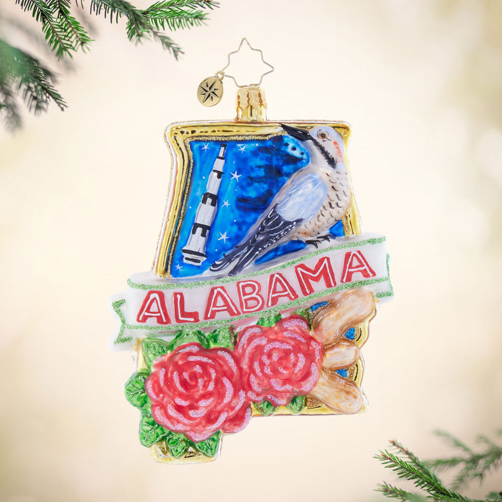 Front image - Alabama's Great State - (Alabama state ornament)