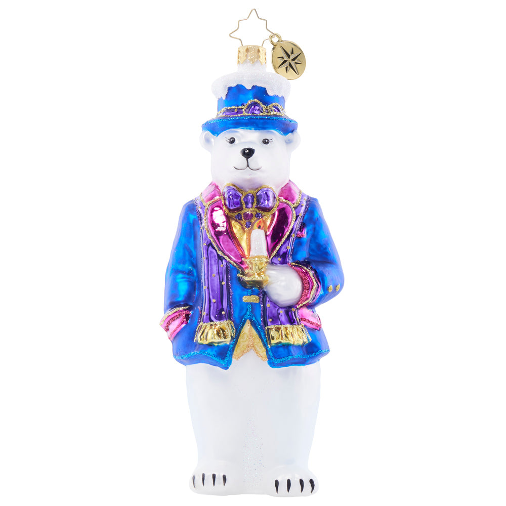 Front image - Dapper Bear - (Polar bear ornament)