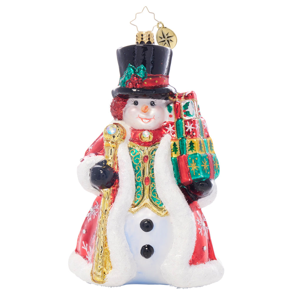 Front image - Gemstone Gentleman Snowman - (Snowman ornament)