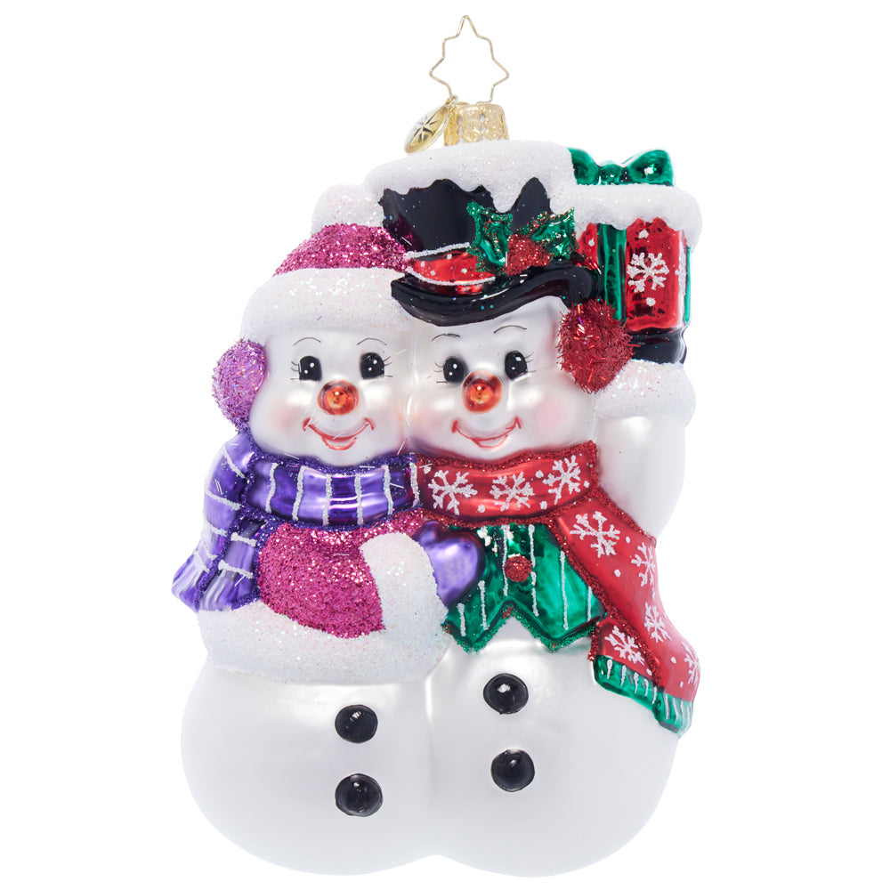 Front image - Snow Couple - (Snowman ornament)