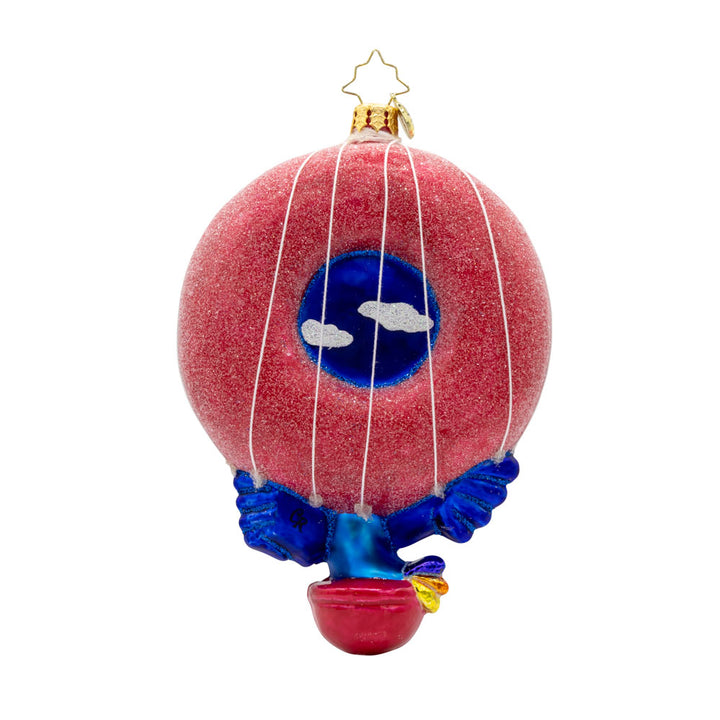 Toucan Sam's Balloon Ride Ornament. Join him as he soars through the clouds in his dazzling hot air balloon shaped like a giant Froot Loop. View of back.