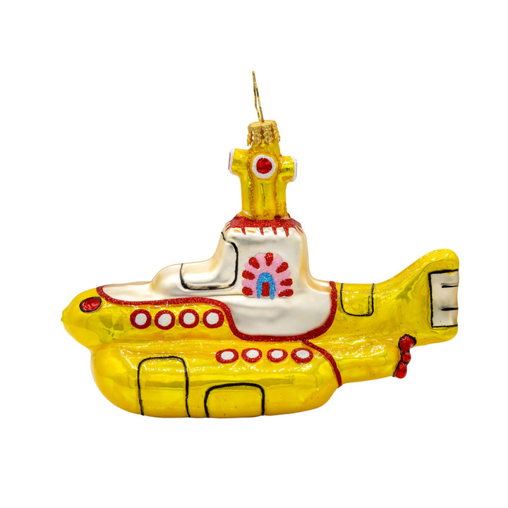 Beatle's Yellow Submarine ornament. View of right side.