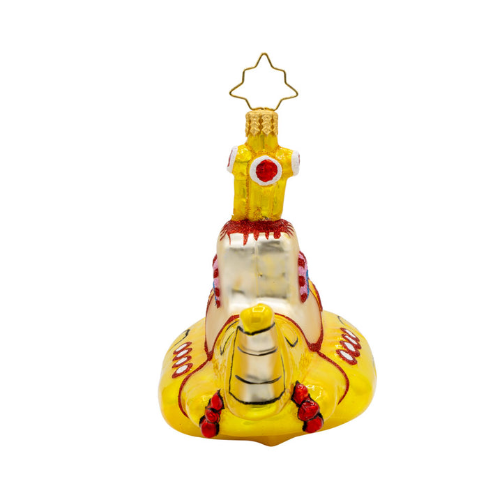 Beatle's Yellow Submarine ornament. View of back.