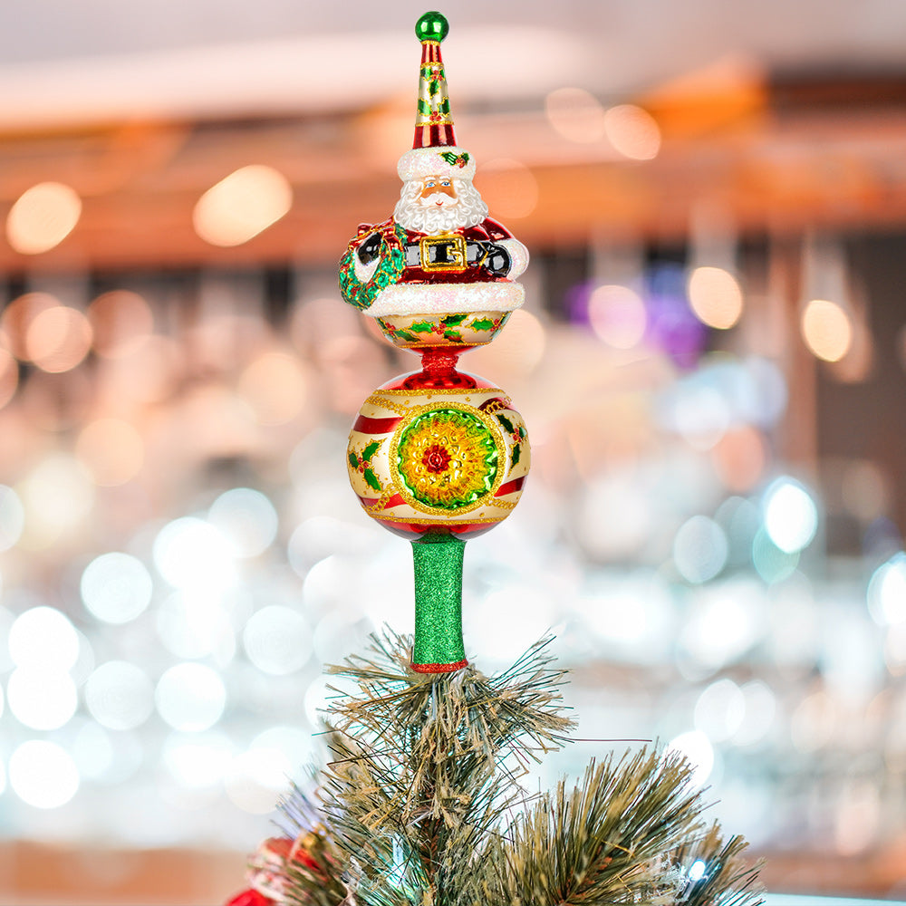 Ho Ho Holly Cheer Finial – Christopher Radko