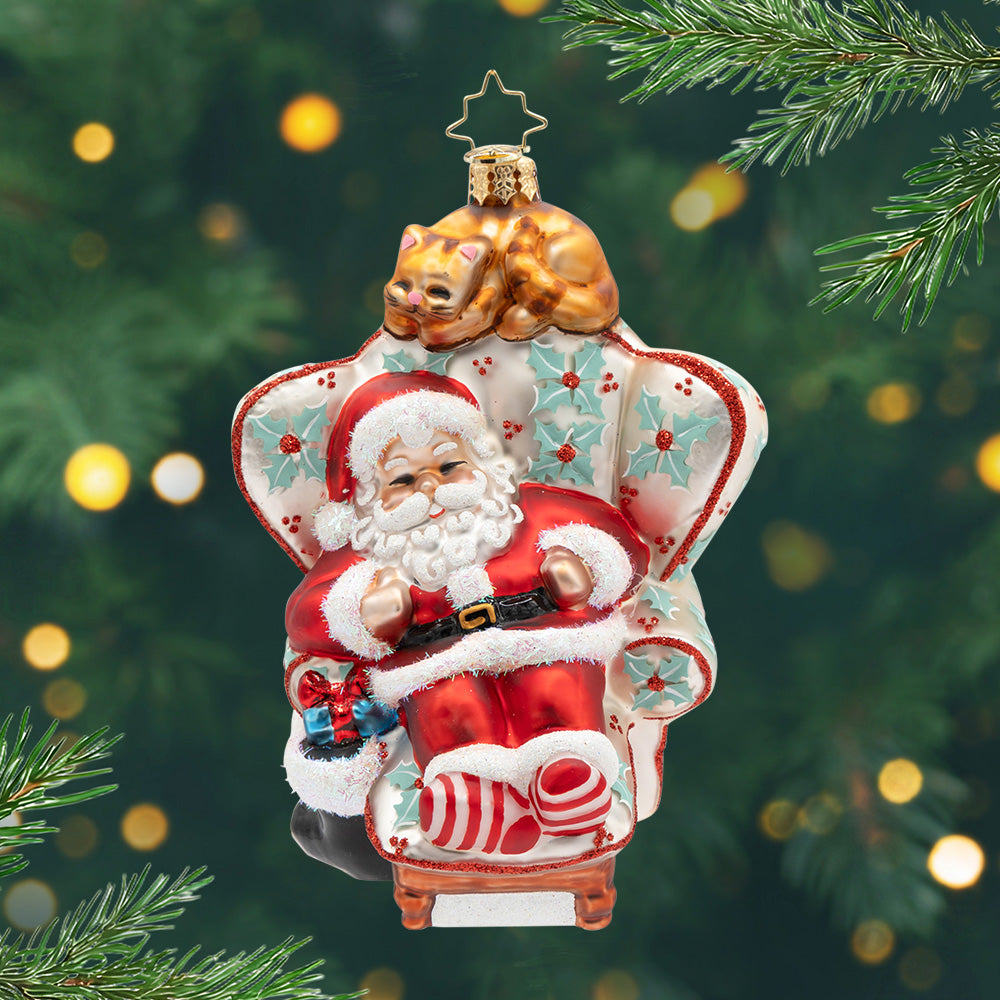 Cat Nap Santa – Christopher Radko