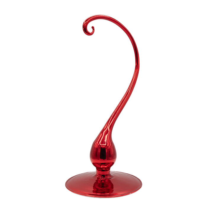 Small Glass Ornament Stand - Red