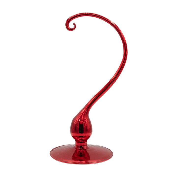 Small Glass Ornament Stand - Red