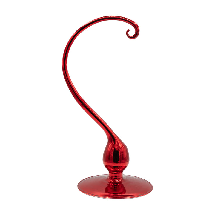 Small Glass Ornament Stand - Red
