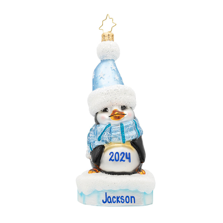 Precious Penguin Blue Personalized