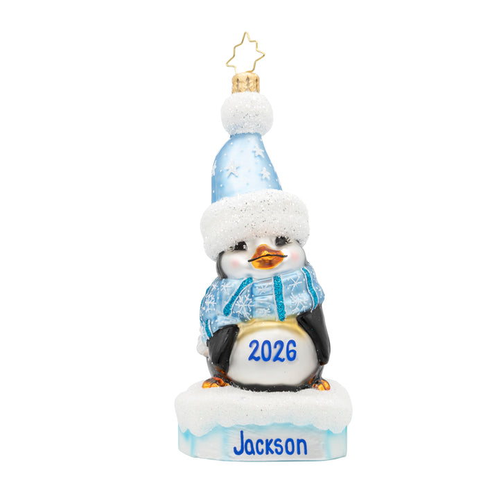 Precious Penguin Blue Personalized