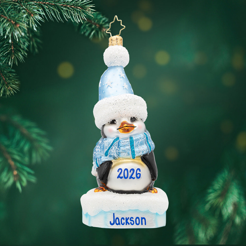 Precious Penguin Blue Personalized