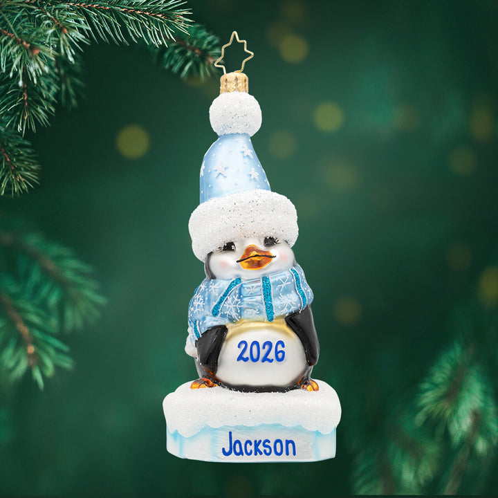 Precious Penguin Blue Personalized