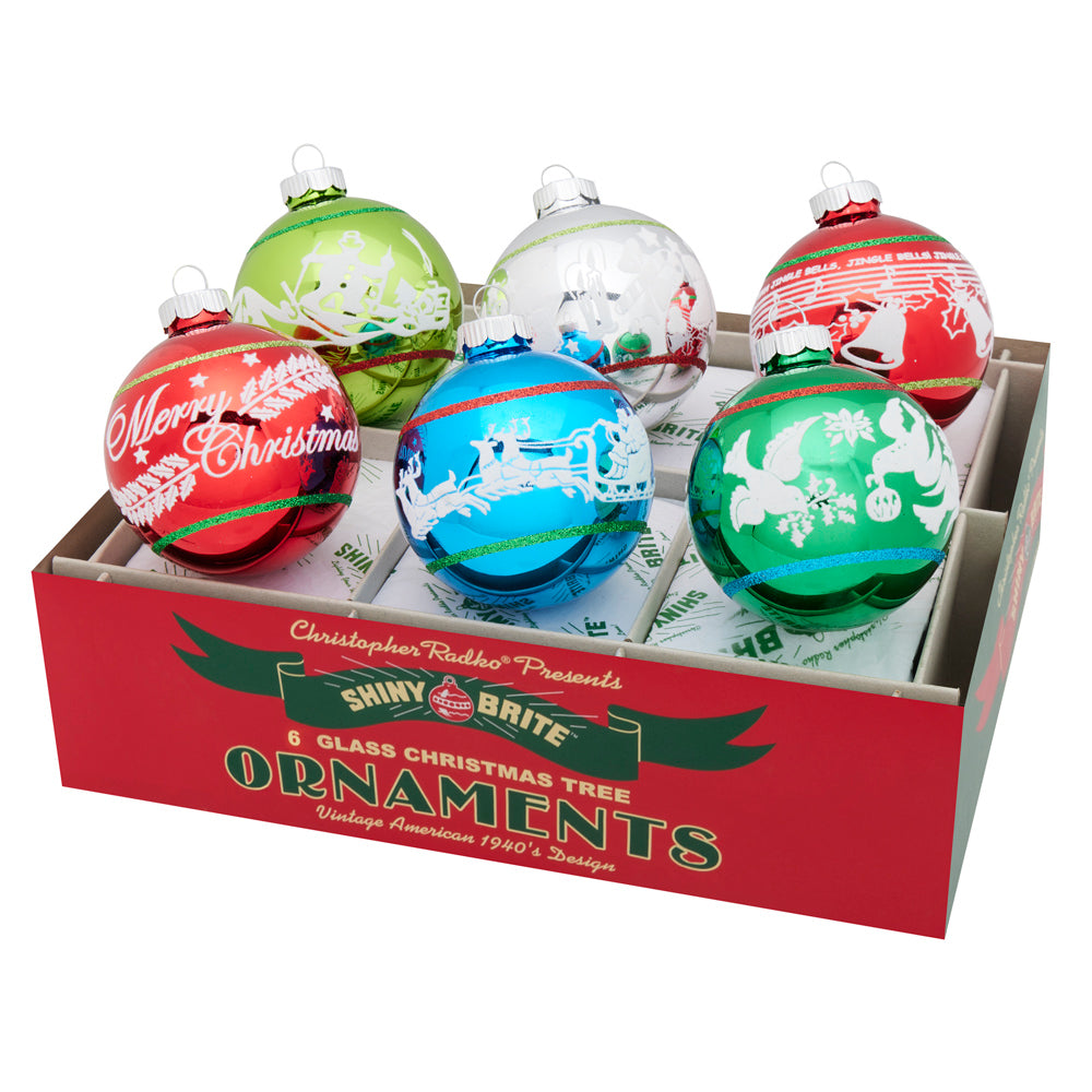 HOLIDAY SPLENDOR 6 COUNT 3.25" SIGNATURE FLOCKED ROUNDS