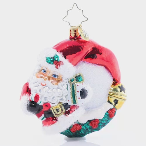 Christmas Wishes Santa Wreath Gem