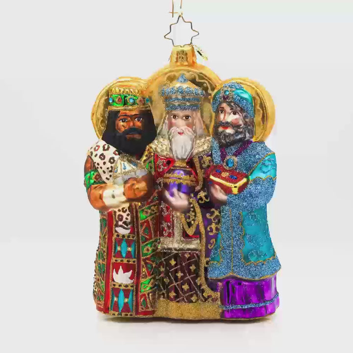 Journey of the Wise Men ornament. Nativity scene of the three Wise Men. Video.