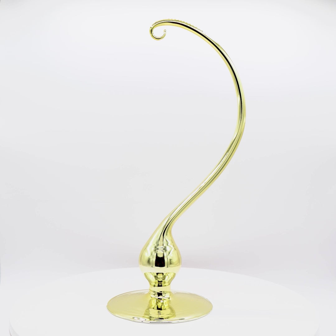 Small Glass Ornament Stand - Gold