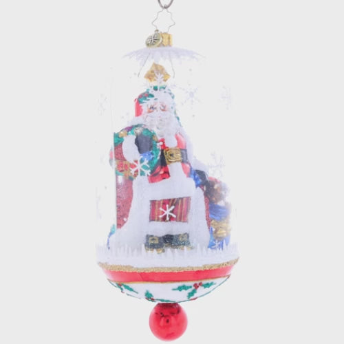 Holly Holiday Dome Santa