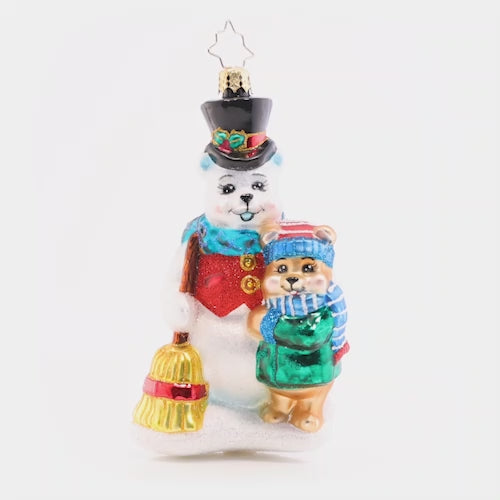 Video - Ornament Description - Frosty Fur Friends: Two sweet little snow-bears smile ear to ear, wishing you endless Christmas cheer and a very happy New Year. This video shows the ornament slowly spinning. 