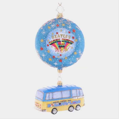 Video - Ornament Description - A Tour to Top the Charts: All aboard! Go for a ride with this colorful Beatles bauble featuring their iconic blue and yellow tour bus. To gift or to keep, this fun piece is a perfect addition to add some Magical Mystery to any fan's ornament collection!