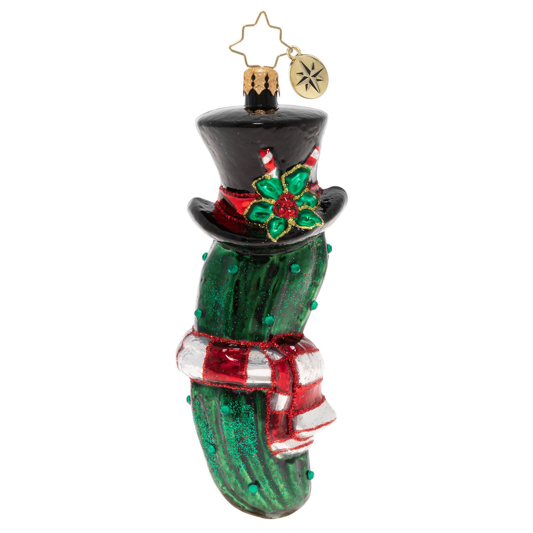 Front - Ornament Description - The Christmas Pickle: Sure, he's sour, and a little bit sweet! This festive pickle might be decorative but man, does he look good enough to eat.