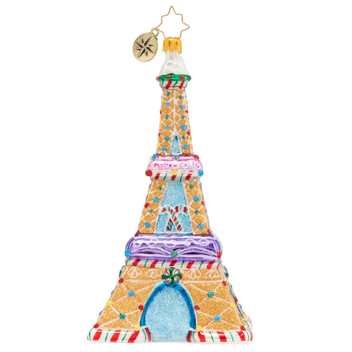 Front - Ornament Description - Paris is Sweet: Goodness gracious! Sacre bleu! The Eiffel Tower's totally laced in candy, now it's even sweeter to view.