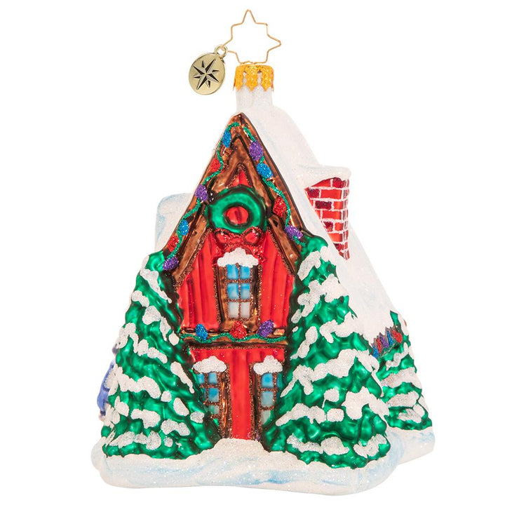 Back - Ornament Description - Hillside for the Holidays: Dry off those mittens, meet new friends, and warm up with a cup hot cocoa or herbal tea. The lodge is the coziest place to unwind aprÃ¨s-ski.