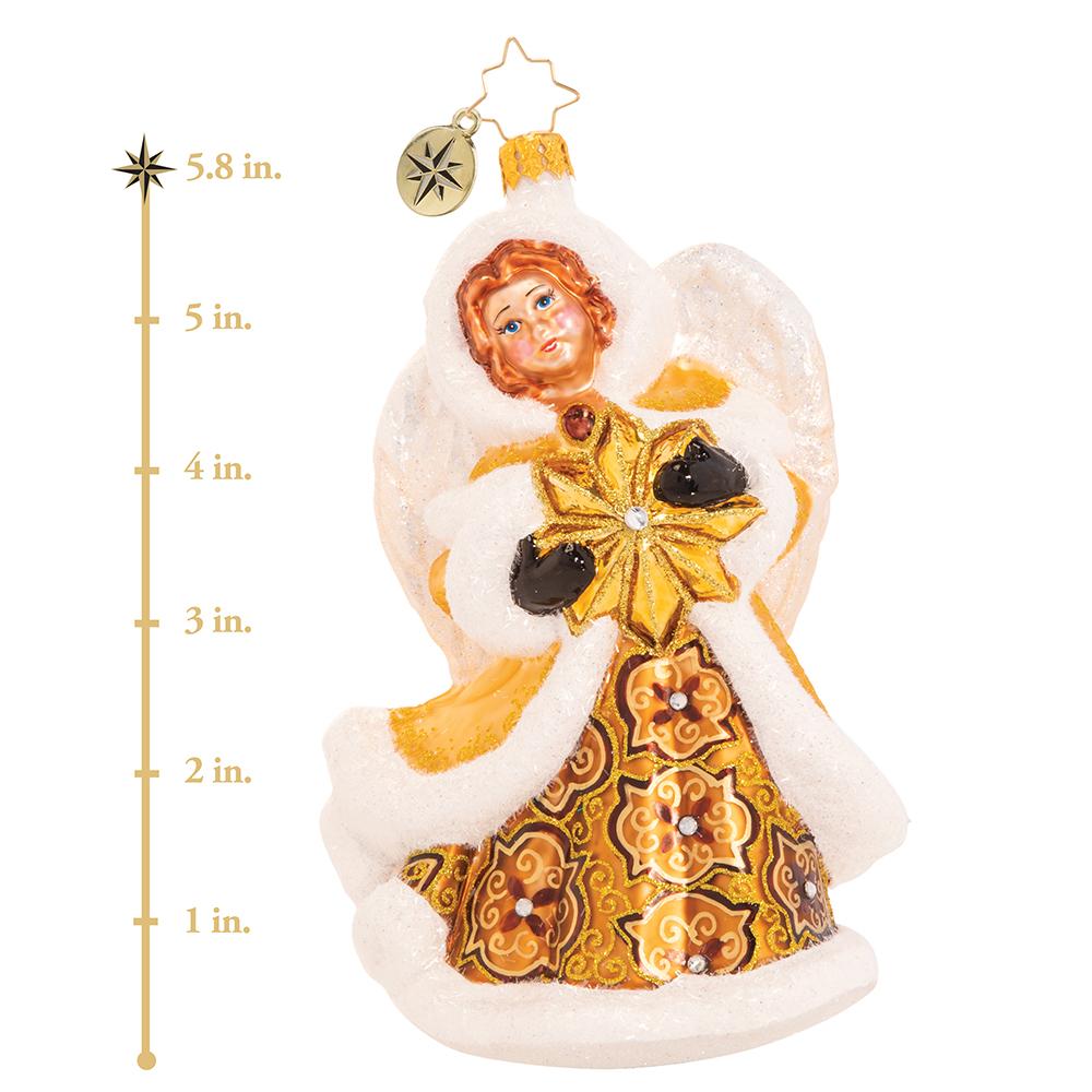 Ornaments - Description: Dashingly Divine Angel - Hark the herald! This glowing golden angel symbolizes hope, peace, and holiday blessings for all. 