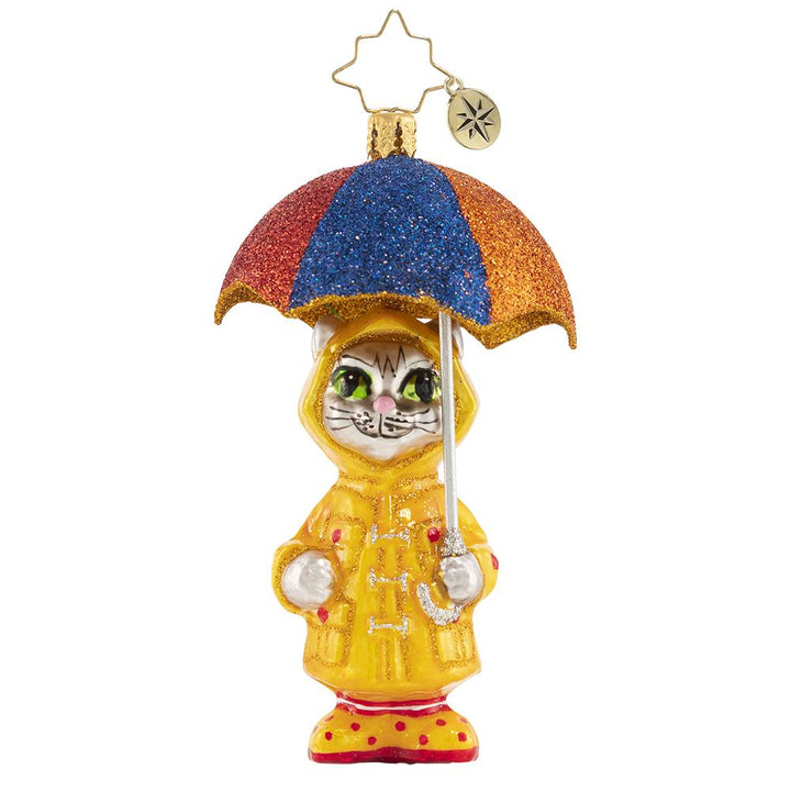 Front - Ornament Description - It's Raining Cats! Gem: This itty bitty kitty has the right idea for staying dry when it is really coming down. Got to love that drizzly-day fashion!