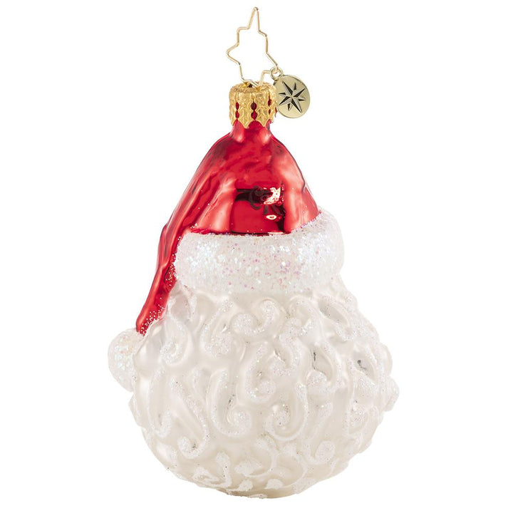 Back - Ornament Description - Classic St. Nick Gem: Ho ho ho! Everyone's favorite jolly old elf is looking extra festive for the season. Complete with his signature merry dimples, rosy cheeks, and snow-white beard he is sure to delight this Christmas!