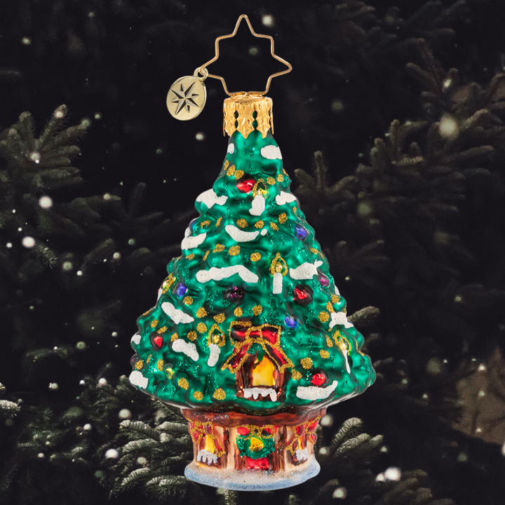 Ornament Description - World's Best Treehouse! Gem: Oh Christmas tree, oh Christmas tree... This delightful little dwelling is fit for holiday royalty!