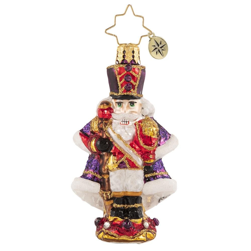 Ornaments - Description: A Stoic Soldier Gem - Ten-hut! This stately soldier stands guard over all the Christmas treasures. He takes his job seriously-- no one is getting a sneak peek past this guy!