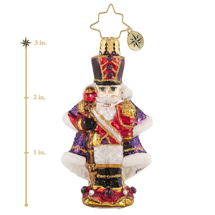Ornaments - Description: A Stoic Soldier Gem - Ten-hut! This stately soldier stands guard over all the Christmas treasures. He takes his job seriously-- no one is getting a sneak peek past this guy!