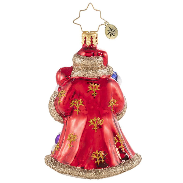 Back - Ornament Description - Flush With Plush Gem: We wish you a beary Christmas! Santa cradles his treasured teddy collection and is ready for a serious holiday hug-fest!
