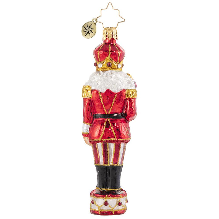 Back - Ornament Description - Drumming Up Delight: No Christmas drumline is complete without its star player! This Major is ready and eager to get "cracking" on this year's practice.
